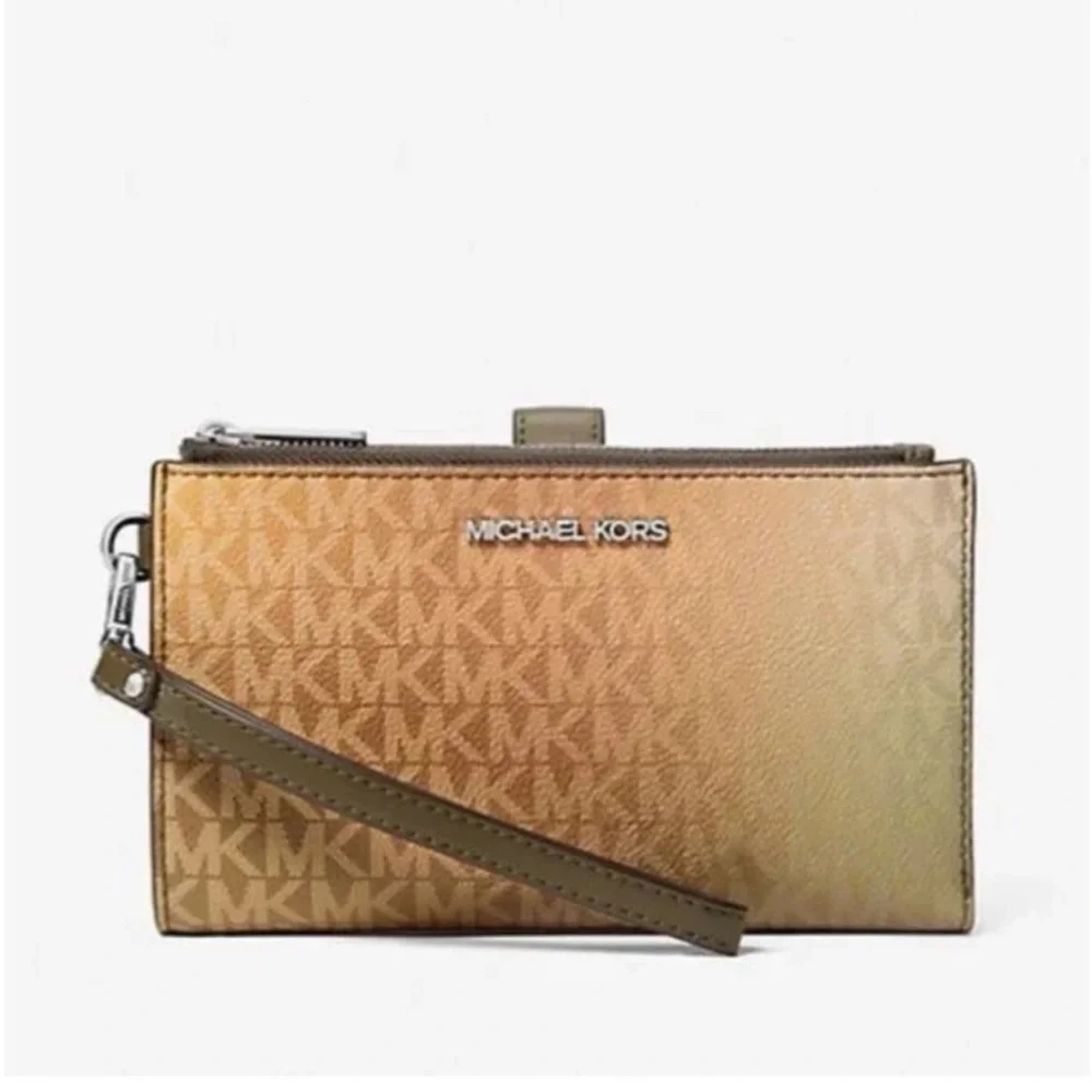 MICHAEL KORS Jet Set Lg Ombré Signature Logo Wallet Wristlet Phone Holder